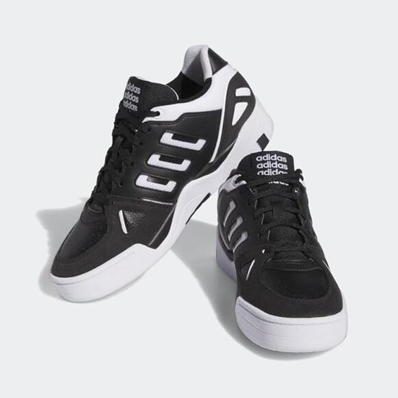 Size 10 - adidas Mens Midcity Low Black White Basketball Shoes Sneakers Lace Up main image 8